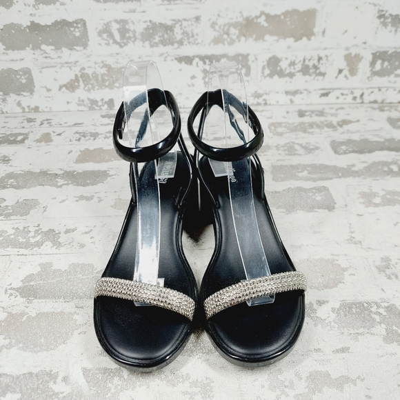 NEW Melissa Shiny Heel Black Crystal Embellished Sandals W1132 - Picture 3 of 12